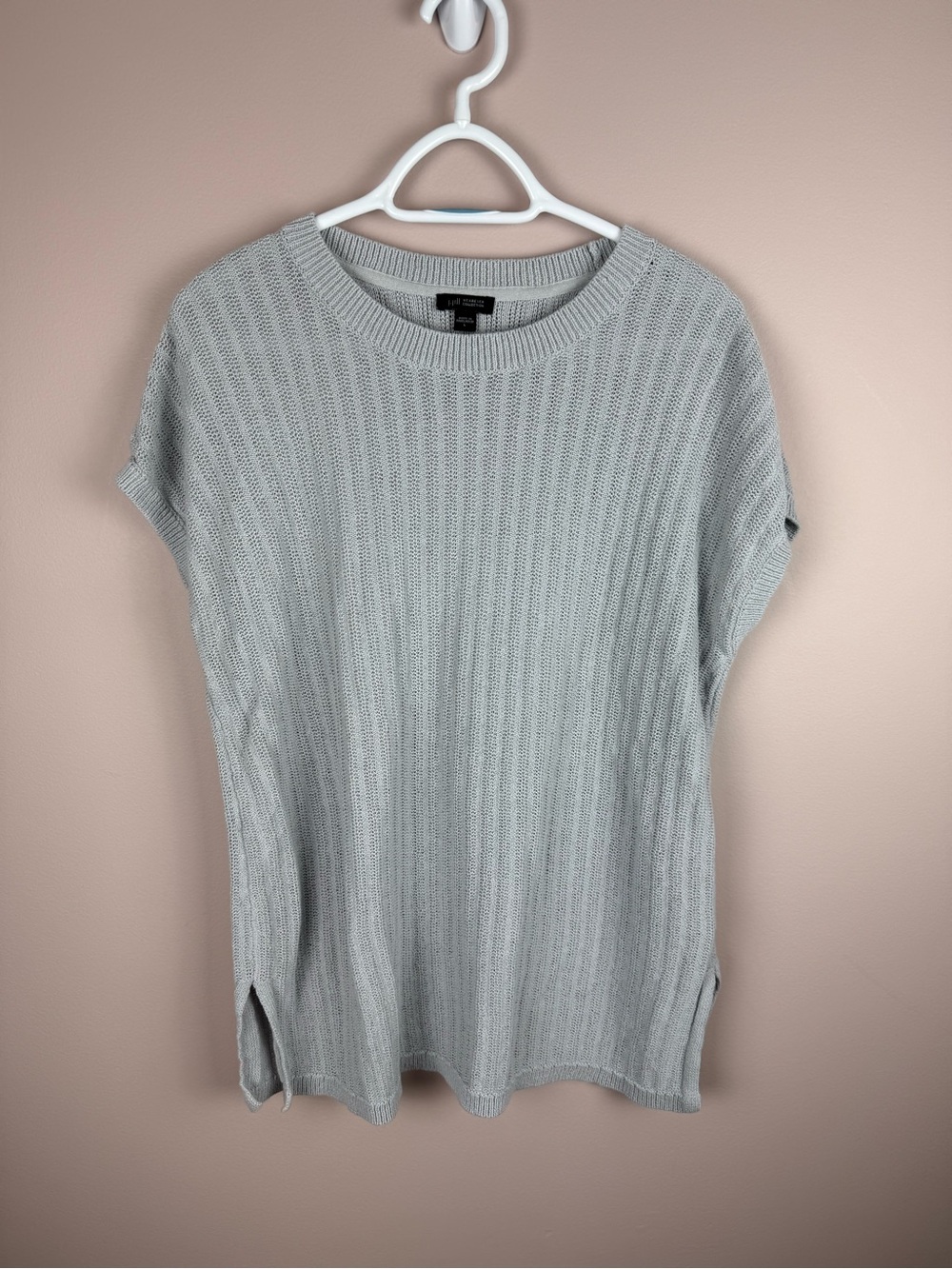 J.Jill Top Wearever Collection Women’s large gray knit split hem
